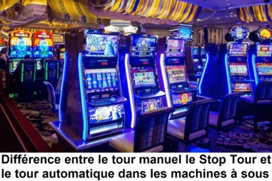 Différence entre le tour manuel, le Stop Tour et le tour automatique dans les machines à sous